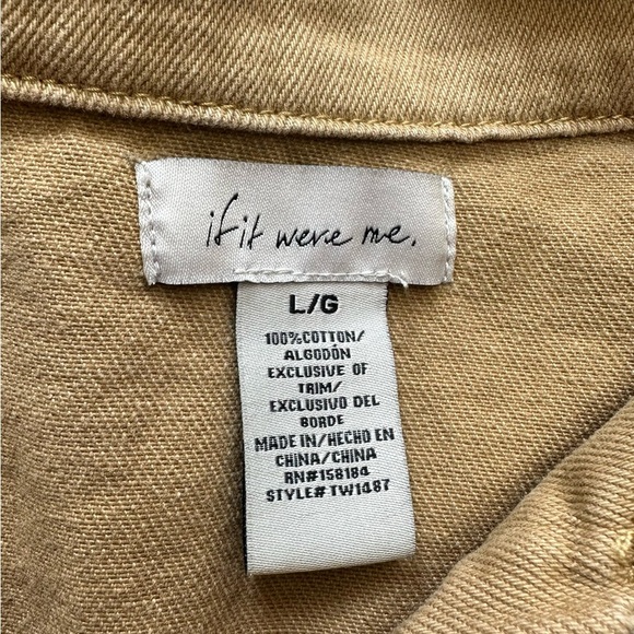 if it were me button down utility jacket beige size large - Picture 2 of 4